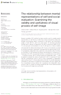 Cover page: The relationship between mental representations of self and social evaluation: Examining the validity and usefulness of visual proxies of self-image.