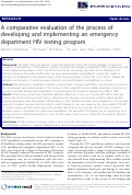 Cover page: A Comparative Evaluation of the Process of Developing and Implementing an Emergency Department HIV Testing Program