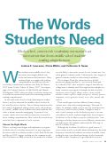 Cover page: The words students need