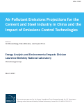 Cover page: Air Pollutant Emissions Projections for the Cement and Steel Industry in China and the Impact of Emissions Control Technologies: