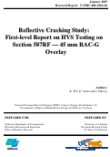 Cover page: Reflective Cracking Study: First-level Report on HVS Testing on Section 587RF - 45 mm RAC-G Overlay