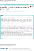 Cover page: Arbaclofen in fragile X syndrome: results of phase 3 trials