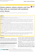 Cover page: Dietary patterns, plasma vitamins and Trans fatty acids are associated with peripheral artery disease