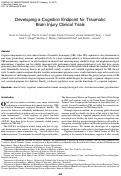 Cover page: Developing a Cognition Endpoint for Traumatic Brain Injury Clinical Trials