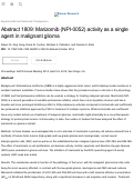 Cover page: Abstract 1809: Marizomib (NPI-0052) activity as a single agent in malignant glioma
