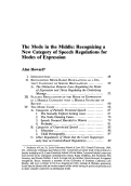 Cover page: The Mode in the Middle: Recognizing a New Category of Speech Regulations for Modes of Expression