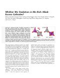 Cover page: Whither Mn Oxidation in Mn-Rich Alkali-Excess Cathodes?