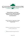 Cover page: Optimal Reserve and Export Policies for the California Almond Industry: Theory, Econometrics and Simulations