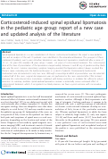 Cover page: Corticosteroid-induced spinal epidural lipomatosis 
in the pediatric age group: report of a new case and updated analysis of the literature