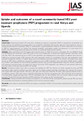 Cover page: Uptake and outcomes of a novel community‐based HIV post‐exposure prophylaxis (PEP) programme in rural Kenya and Uganda