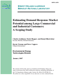 Cover page: Estimating Demand Response Market Potential Among Large Commercial and Industrial 
Customers: A Scoping Study