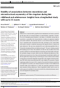 Cover page: Stability of associations between neuroticism and microstructural asymmetry of the cingulum during late childhood and adolescence: Insights from a longitudinal study with up to 11 waves