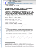 Cover page: National Psoriasis Foundation Priorities for Patient-Centered Research: Proceedings from the 2016 Conference