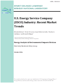 Cover page: U.S. Energy Service Company (ESCO) Industry: Recent Market Trends: