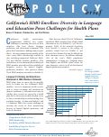 Cover page: California's HMO Enrollees: Diversity in Language and Education Poses Challenges for Health Plans