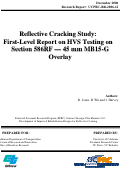 Cover page: Reflective Cracking Study: First-level Report on HVS Testing on Section 586RF - 45 mm MB15-GOverlay