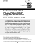 Cover page: Social Determinants of Health and Health Equity in the Diagnosis and Management of Pediatric Mild Traumatic Brain Injury: A Content Analysis of Research Underlying Clinical Guidelines.