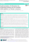 Cover page: Implementation of informatics for integrating biology and the bedside (i2b2) platform as Docker containers