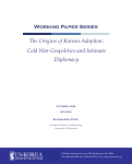 Cover page: The Origins of Korean Adoption: Cold War Geopolitics and Intimate Diplomacy