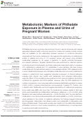 Cover page: Metabolomic Markers of Phthalate Exposure in Plasma and Urine of Pregnant Women
