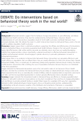 Cover page: DEBATE: Do interventions based on behavioral theory work in the real world?
