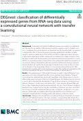 Cover page: DEGnext: classification of differentially expressed genes from RNA-seq data using a convolutional neural network with transfer learning