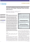 Cover page: The research participant perspective related to the conduct of genomic cohort studies: A systematic review of the quantitative literature