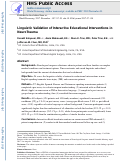 Cover page: Linguistic Validation of Interactive Educational Interventions in Neurologic Trauma