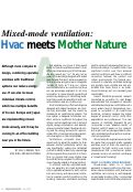 Cover page: Mixed-mode ventilation: HVAC meets mother nature.