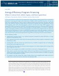 Cover page: Energy Efficiency Program Financing: Where it comes from, where it goes, and how it gets there