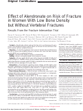 Cover page: Effect of Alendronate on Risk of Fracture in Women With Low Bone Density but Without Vertebral Fractures: Results From the Fracture Intervention Trial