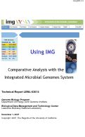 Cover page: Using IMG: Comparative Analysis with the Integrated Microbial Genomes System