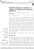 Cover page: Narrative language competence in children and adolescents with Down syndrome
