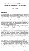Cover page: African Renaissance and Globalization: A Conceptual Analysis and a Way Forward