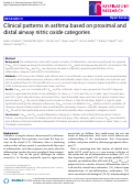 Cover page: Clinical patterns in asthma based on proximal and distal airway nitric oxide categories