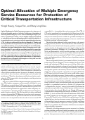 Cover page: Optimal Allocation of Multiple Emergency Service Resources for Protection of Critical Transportation Infrastructure