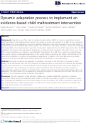 Cover page: Dynamic adaptation process to implement an
evidence-based child maltreatment intervention
