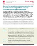 Cover page: Current but not past smoking increases the risk of cardiac events: insights from coronary computed tomographic angiography