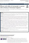 Cover page: Efficacy and safety of erenumab in women with a history of menstrual migraine