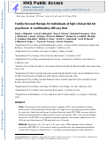 Cover page: Family-focused therapy for individuals at high clinical risk for psychosis: A confirmatory efficacy trial.