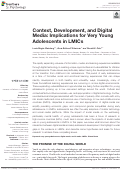 Cover page: Context, Development, and Digital Media: Implications for Very Young Adolescents in LMICs
