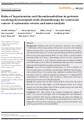 Cover page: Risks of hypertension and thromboembolism in patients receiving bevacizumab with chemotherapy for colorectal cancer: A systematic review and meta-analysis.