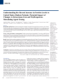 Cover page: Understanding the Recent Increase in Ferritin Levels in United States Dialysis Patients: Potential Impact of Changes in Intravenous Iron and Erythropoiesis-Stimulating Agent Dosing