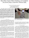 Cover page: Real Time Camera Phone Guidance for Compliant Document Image Acquisition Without Sight
