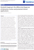 Cover page: Amyloid imaging in the differential diagnosis of dementia: review and potential clinical applications