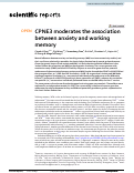 Cover page: CPNE3 moderates the association between anxiety and working memory