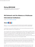 Cover page: G8 Outreach and the Absence of Hothouse International Institutions