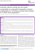 Cover page: Coronary calcium scoring: are the results comparable to computed tomography coronary angiography for screening coronary artery disease in a South Asian population?