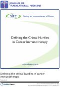 Cover page: Defining the Critical Hurdles in Cancer Immunotherapy