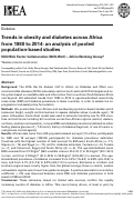 Cover page: Trends in obesity and diabetes across Africa from 1980 to 2014: an analysis of pooled population-based studies